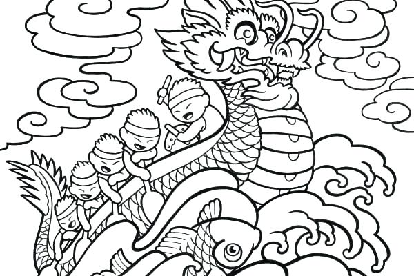 600x400 Dragon Art Coloring Pages Dragon Boat Festival Coloring Pages Neon