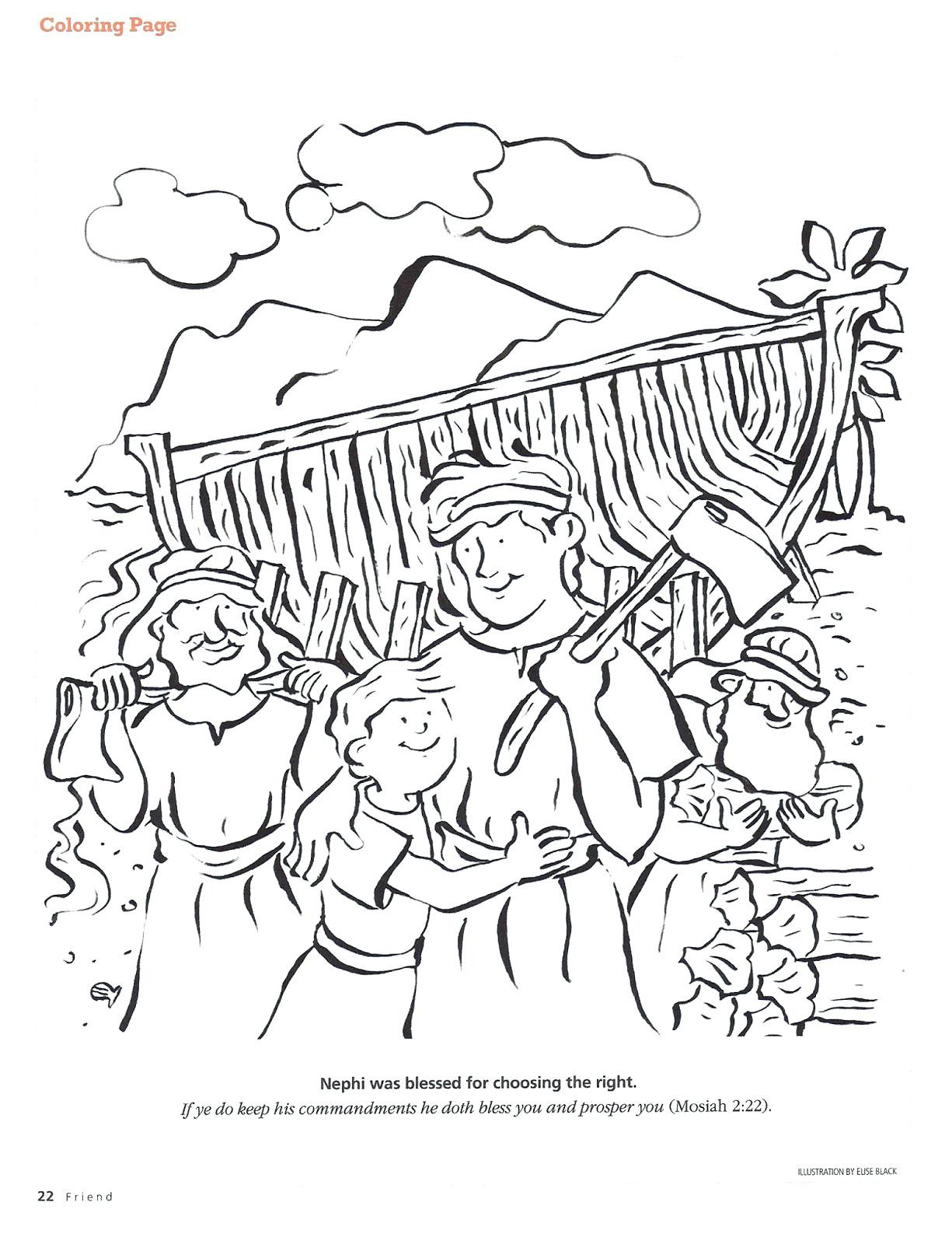 1225x1600 Wonderful Book Of Mormon Coloring Pages Nephi Builds A Boat Page