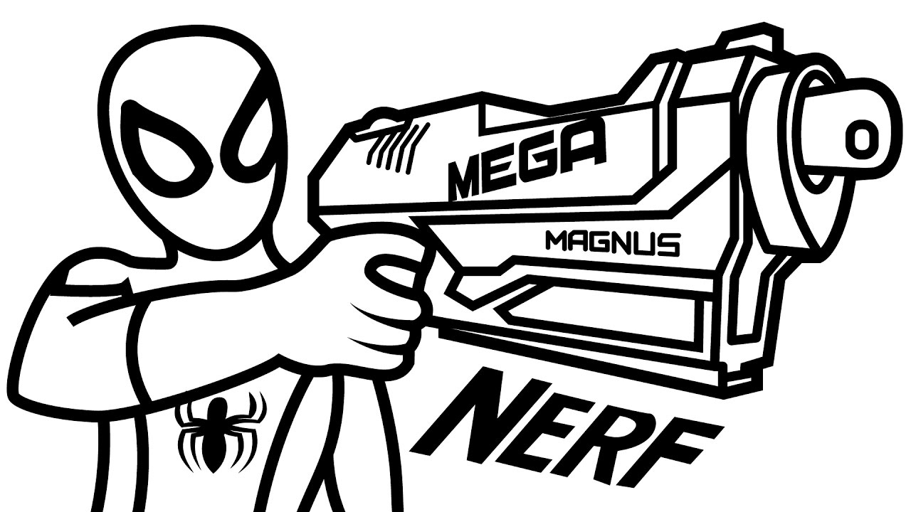 Nerf Gun Coloring Pages Kids War Clipartmag Drawing Sketch Coloring Page