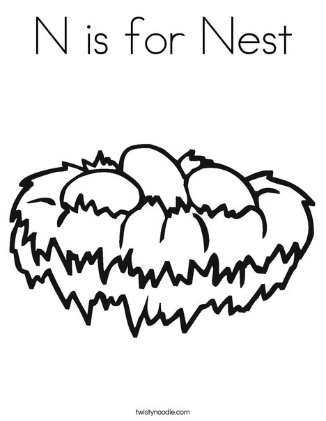 468x605 N Is For Nest Coloring Page