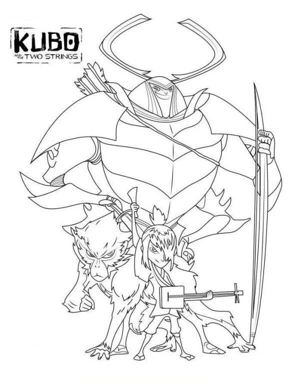 596x767 Coloring Page Kubo And The Two Strings Adult Coloring Pages