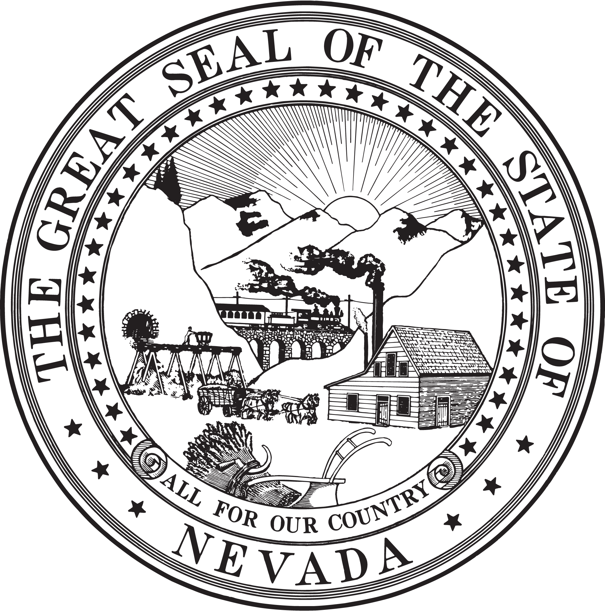 2095x2113 Nevada State Seal Coloring Page