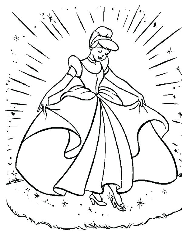 600x798 Cinderella Coloring Pages New Beautiful Dress In Coloring Page