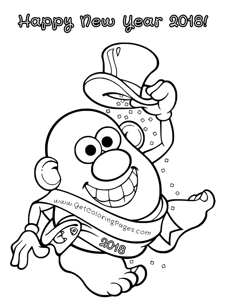 768x1024 Printable New Year Coloring Pages