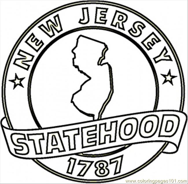 650x637 New Jersey State Coloring Page