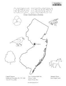231x299 New Jersey Coloring Page And State Facts Teaching Squared