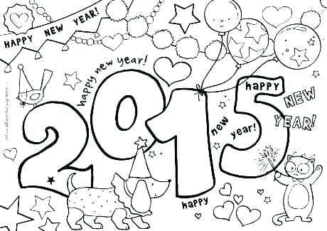 460x325 New Years Coloring Pages New Years Day Poster Coloring Page