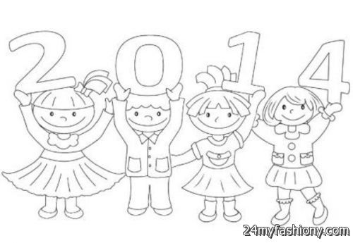 500x345 Happy New Year Coloring Pages For Kids Images Fashion