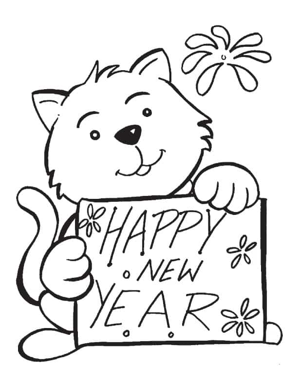 612x792 Happy New Year Coloring Pages Printable