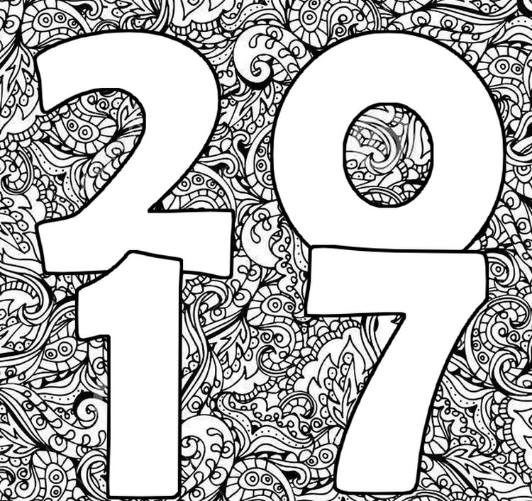 750x707 Adult Coloring Pages New Year