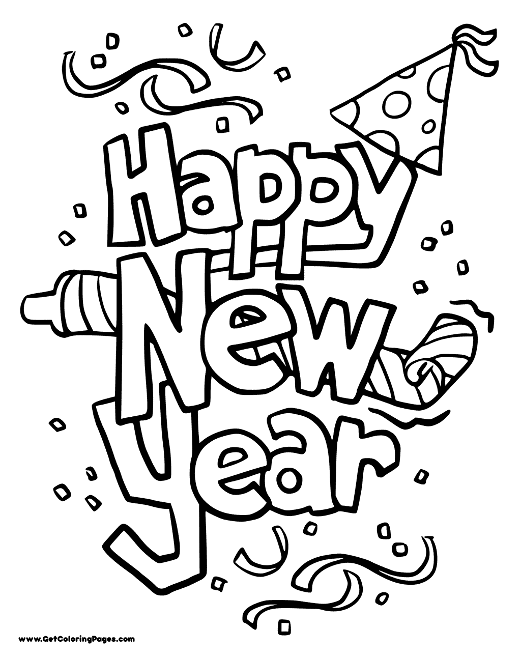 1024x1293 Happy New Year Coloring Pages