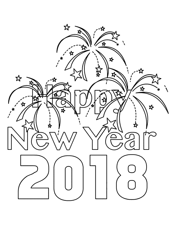 581x794 New Year Coloring Page New Year January