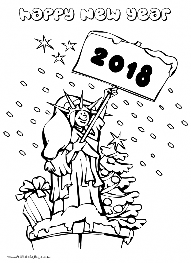 746x1024 Printable New Year Coloring Pages
