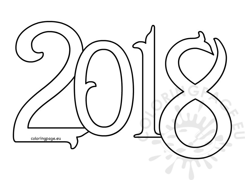 808x595 Vector New Year Coloring Page