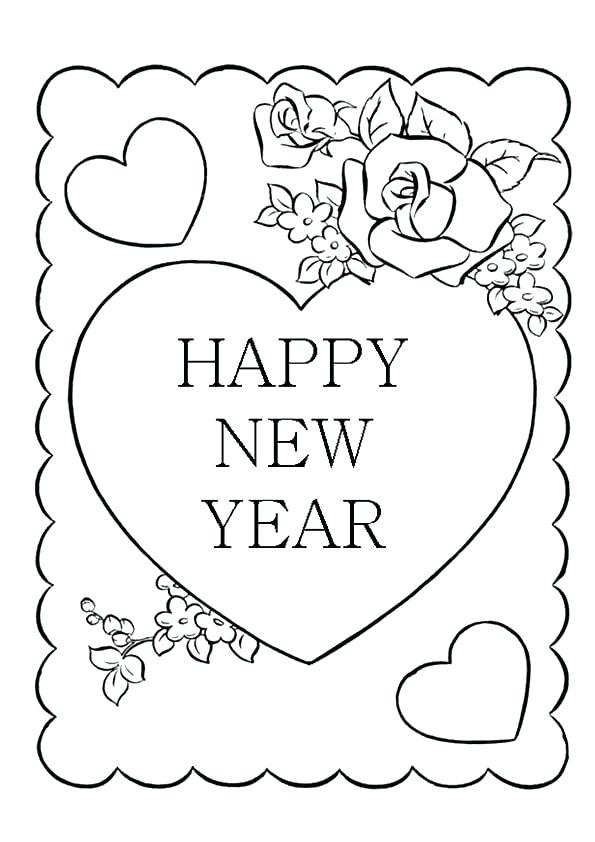 595x842 Happy New Years Coloring Pages Happy New Year Advertisement Happy