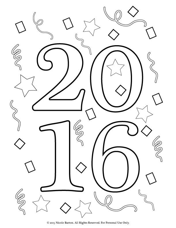 612x792 Free Printable New Years Coloring Pages For Kids, Happy New