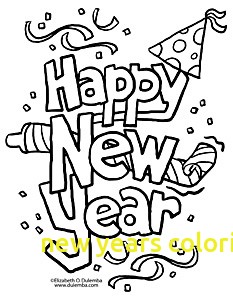 233x300 New Years Coloring Pages With Happy New Year Coloring Pages