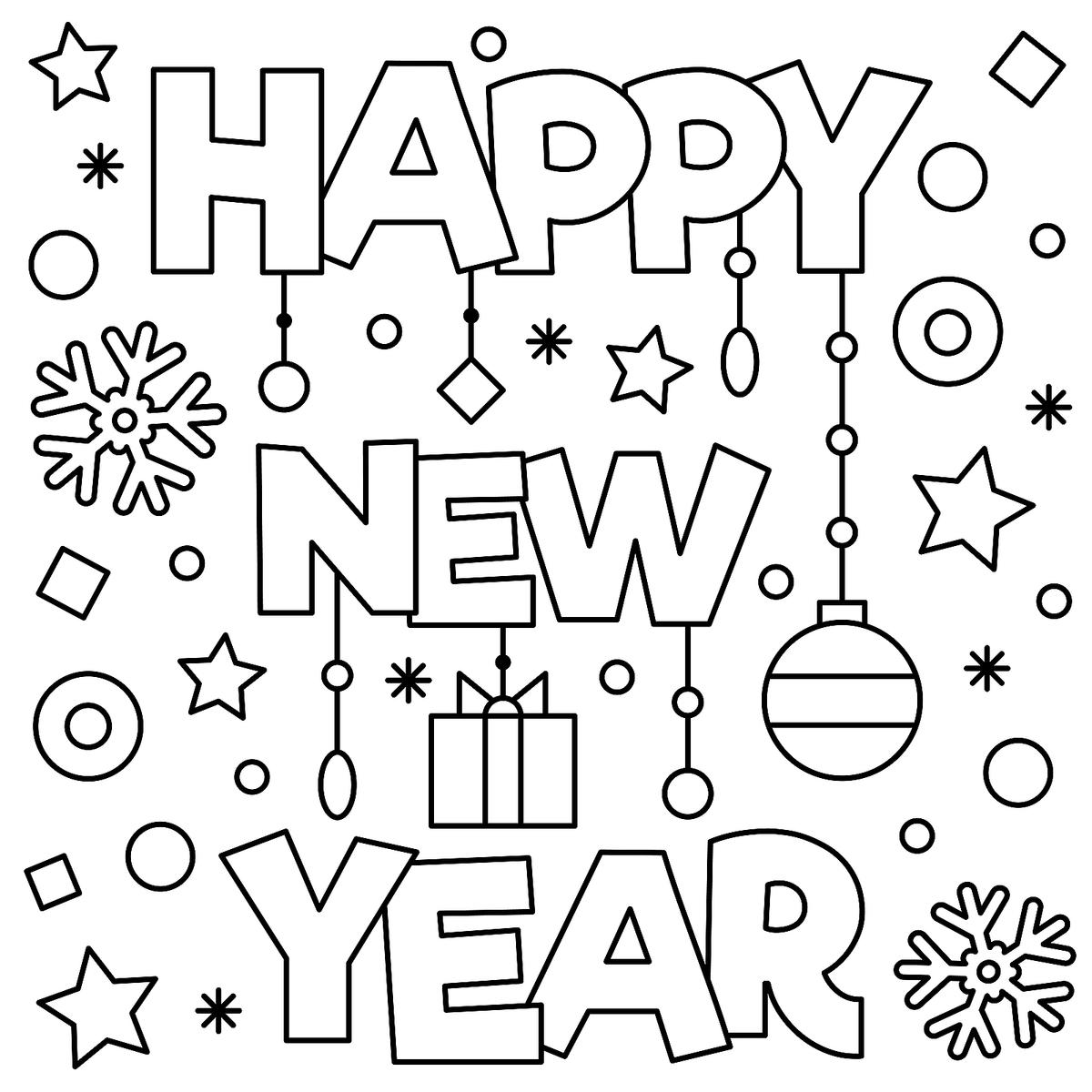 1200x1200 New Years Eve Coloring Pages