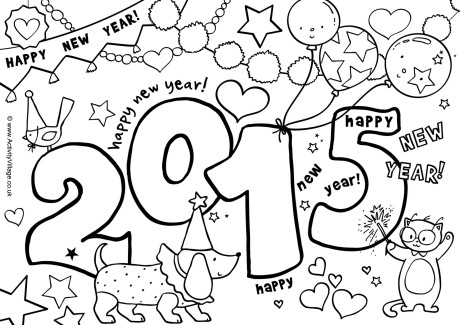 460x325 Coloring Pages For New Years