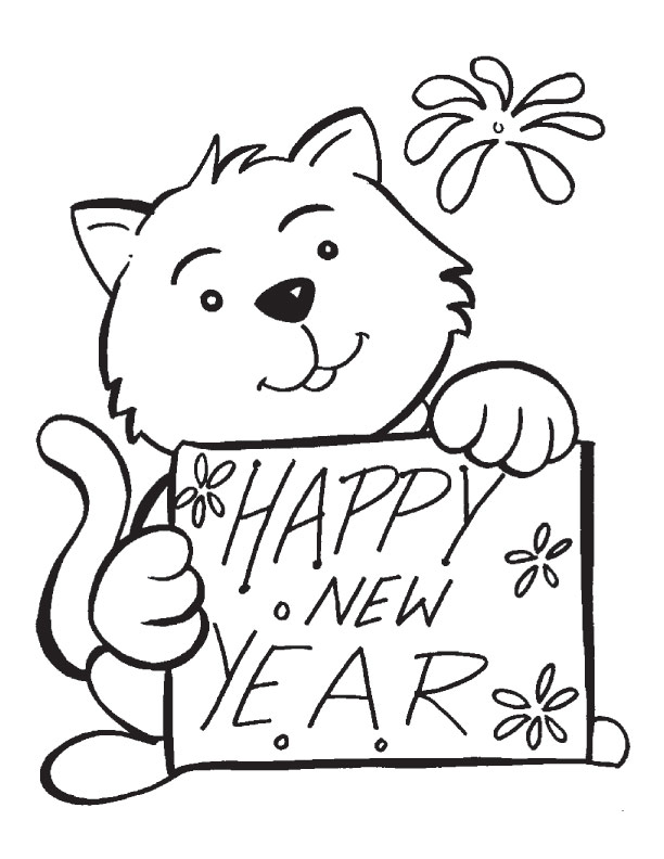 612x792 Happy New Year Coloring Pages