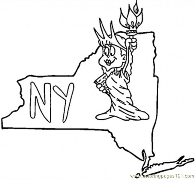 650x597 New York State Coloring Page