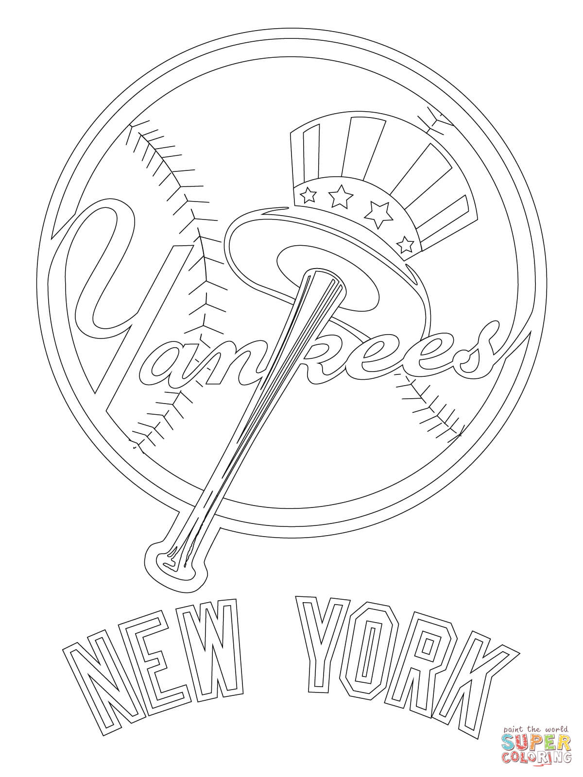 1200x1600 Terrific New York Yankees Coloring Pages Free Printable