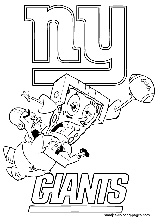 595x842 Nfl New York Giants Spongebob Coloring Page