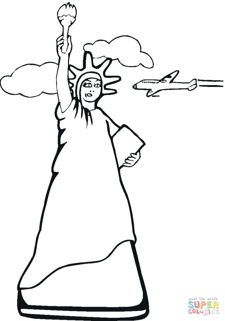 718x1024 New York Coloring Pages Statue Of Liberty Fourth Coloring Page