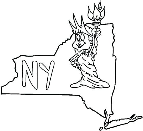 480x440 New York State Flag Coloring Page Click To See Printable Version