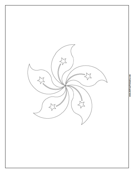 467x604 Hong Kong Flag Coloring Page