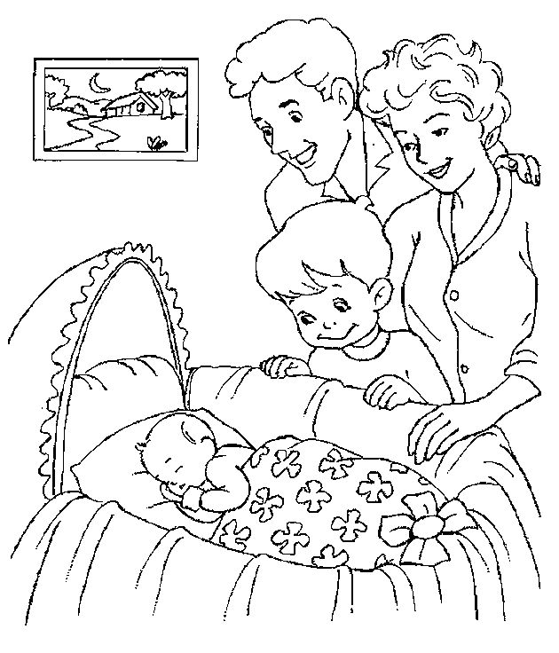 Newborn Baby Coloring Pages