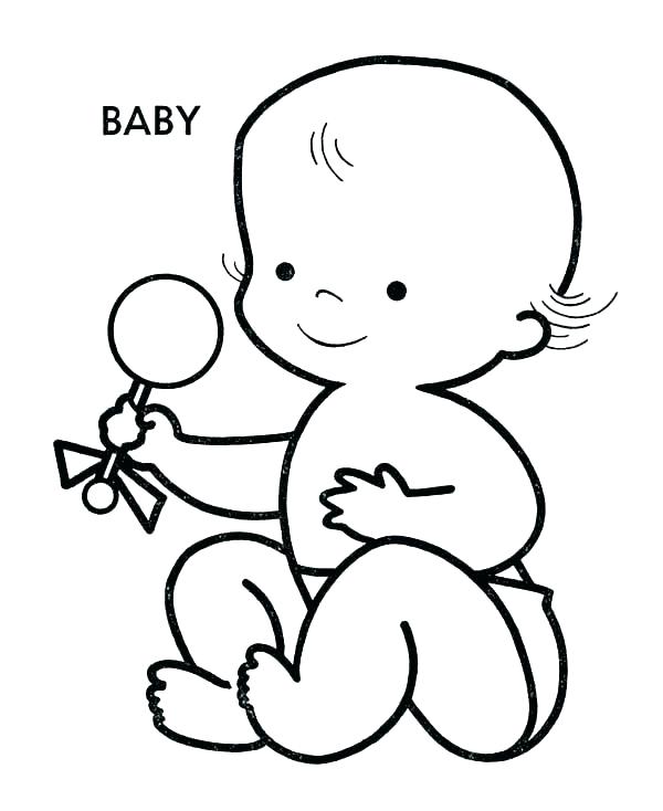600x734 Free Baby Coloring Pages Baby Coloring Page Newborn Baby Coloring