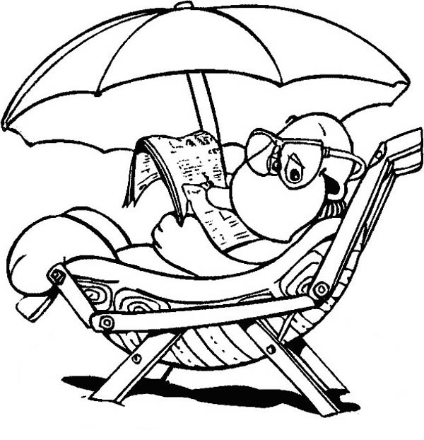 600x622 Franklin The Turtle Father Sitting Read Newspaper Coloring Pages