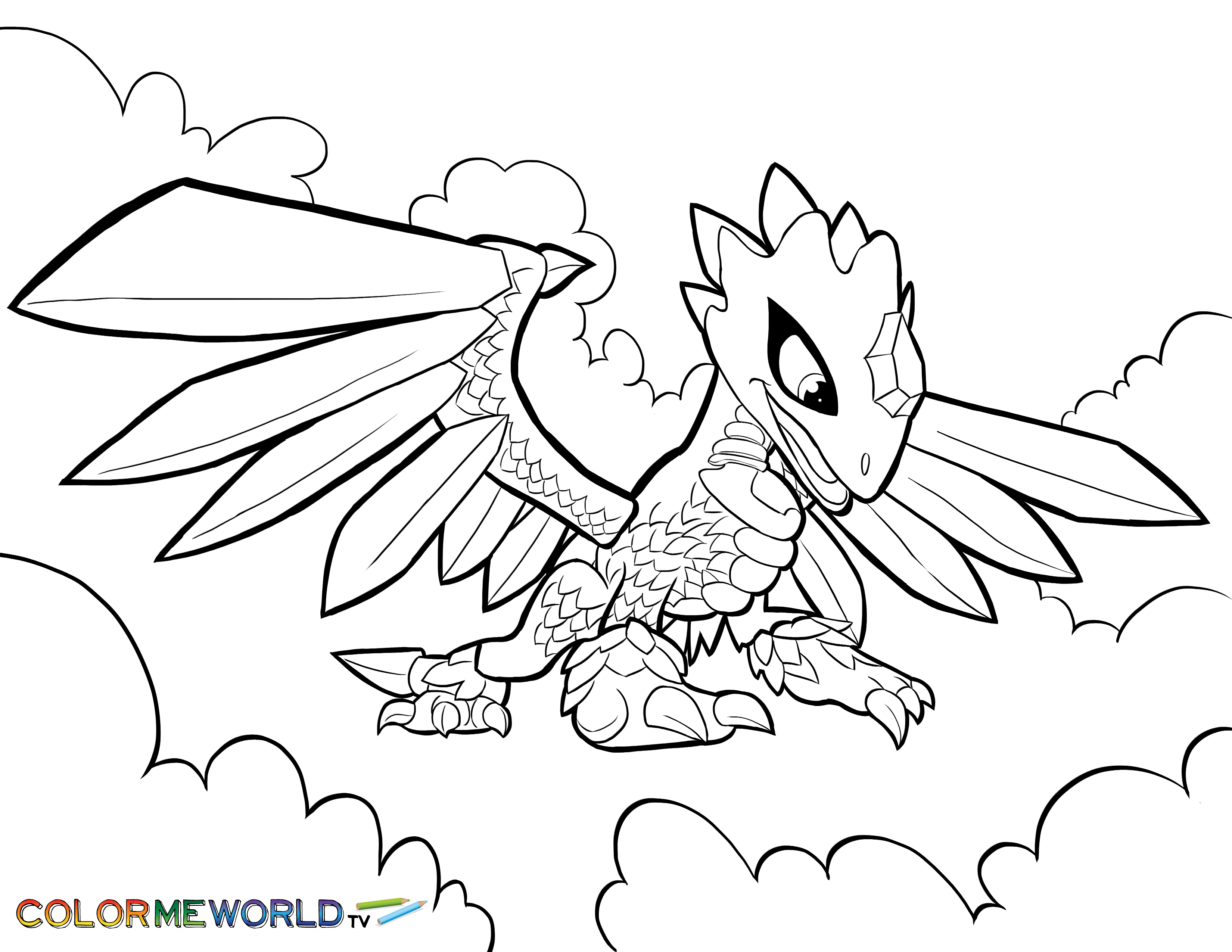 3300x2550 Skylanders Flashwing Coloring Page Flashwing Free Color Page