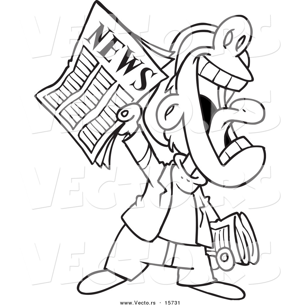 1024x1044 Vector Of A Cartoon News Boy Yelling An Announcement