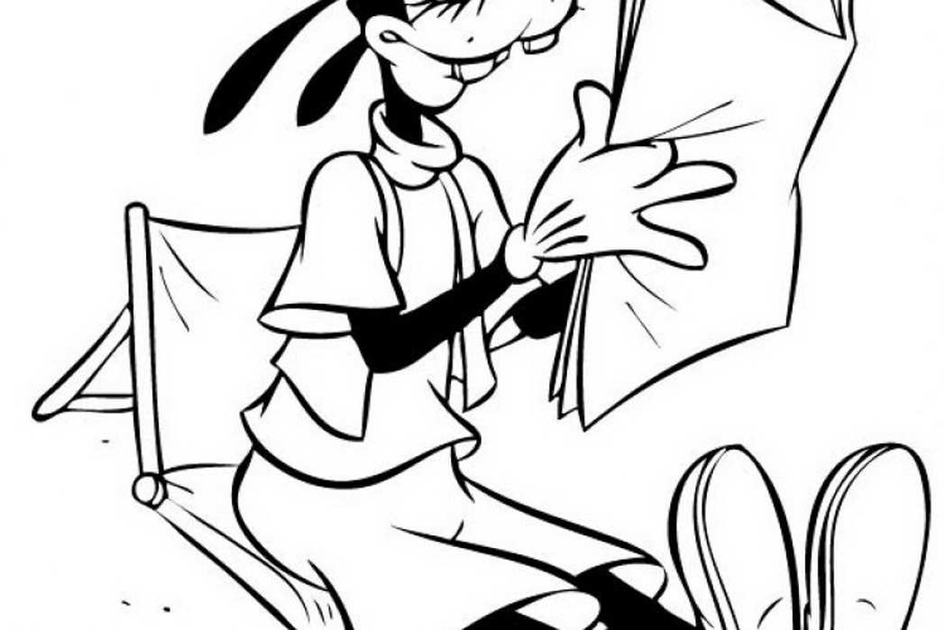 1048x699 Coloring Page Pages Goofy Reading Newspaper Coloring