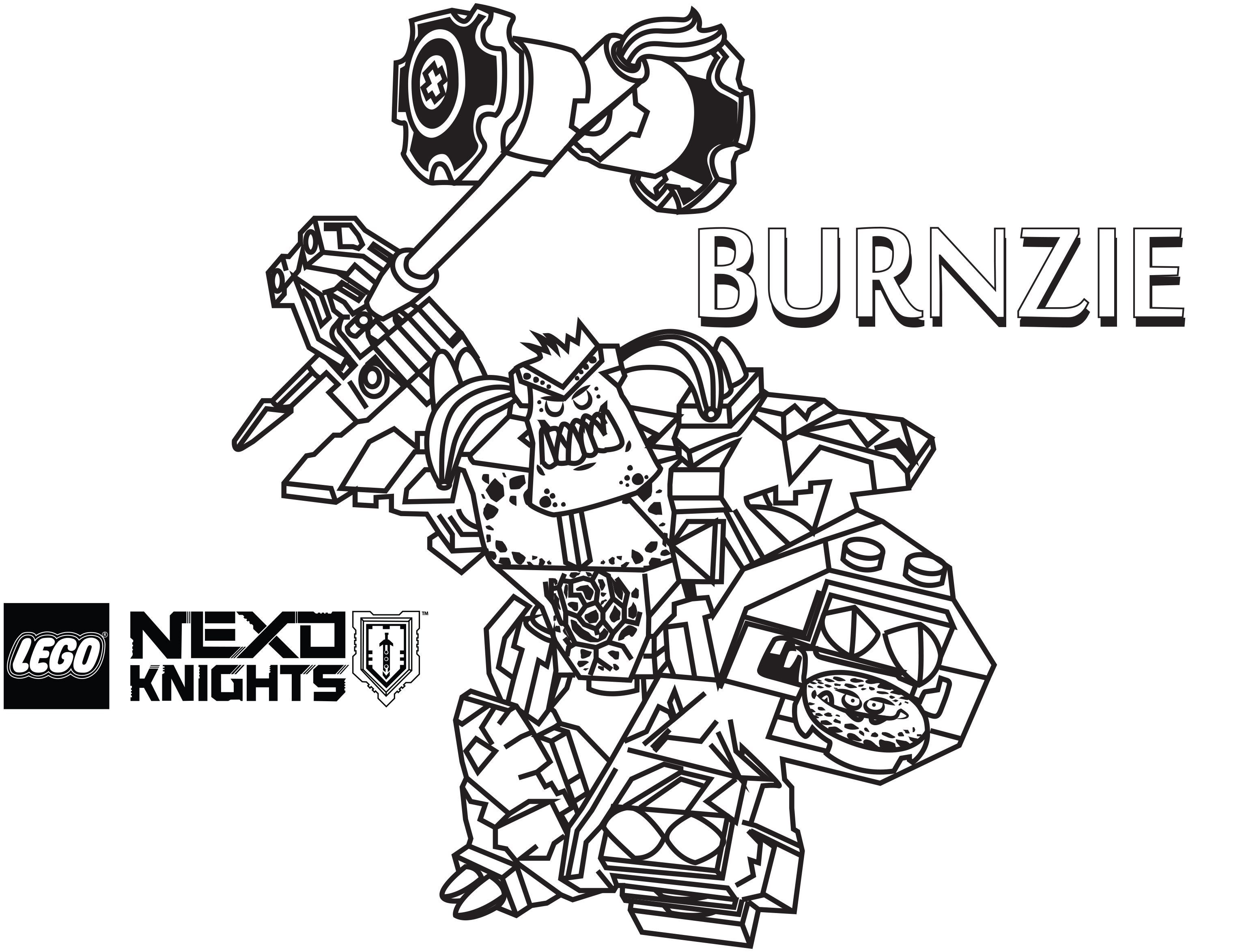 3098x2346 Lego Nexo Knights Coloring Pages Burnzie