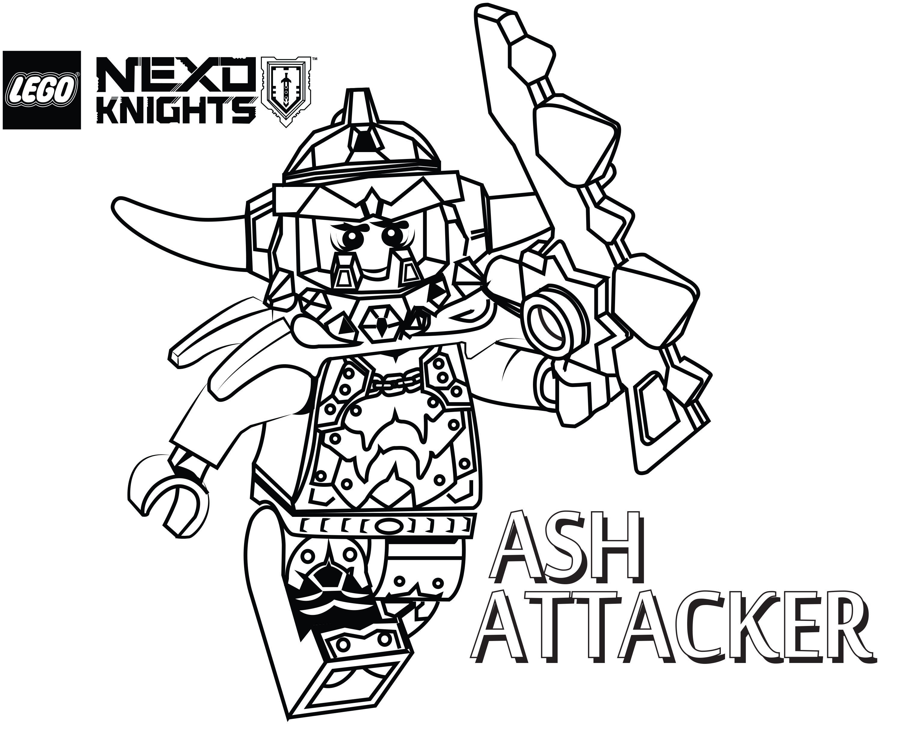 3024x2499 Ash Attacker Coloring Page, Printable Sheet