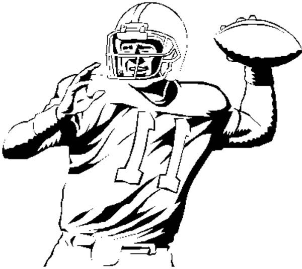 600x536 Nfl Player Throwing Ball Coloring Page Color Luna