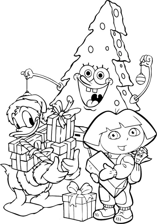 550x783 Spongebob Christmas Coloring Pages
