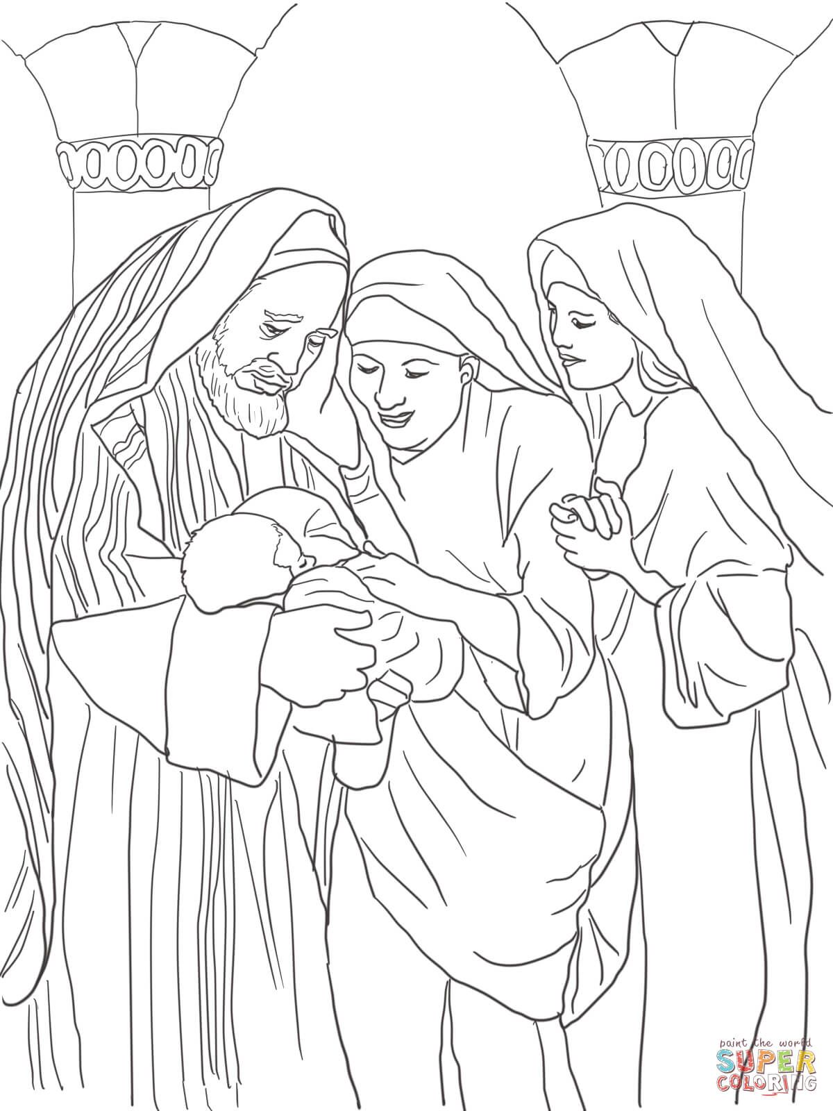1200x1600 Zechariah, Elizabeth And Baby John The Baptist Super Coloring