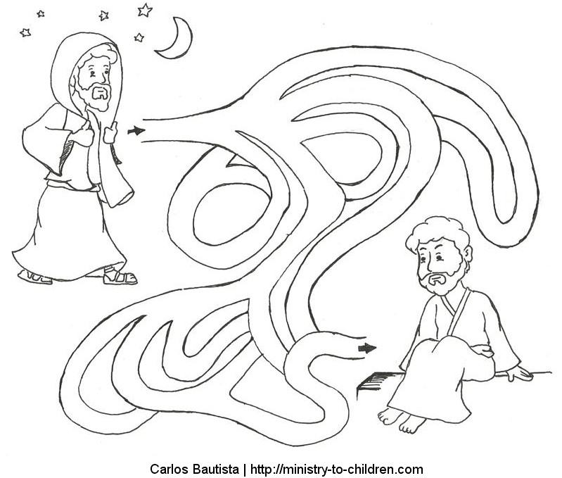 Jesus Nicodemus Coloring Page Coloring Pages