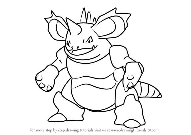 800x566 How To Draw Nidoking From Pokemon Go