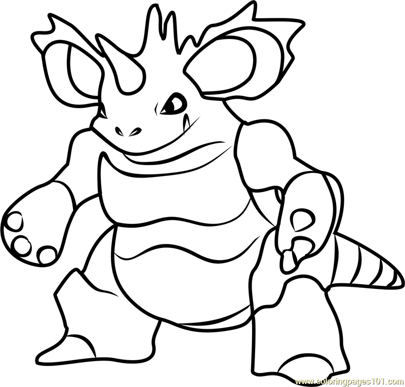 800x765 Nidoking Pokemon Go Coloring Page