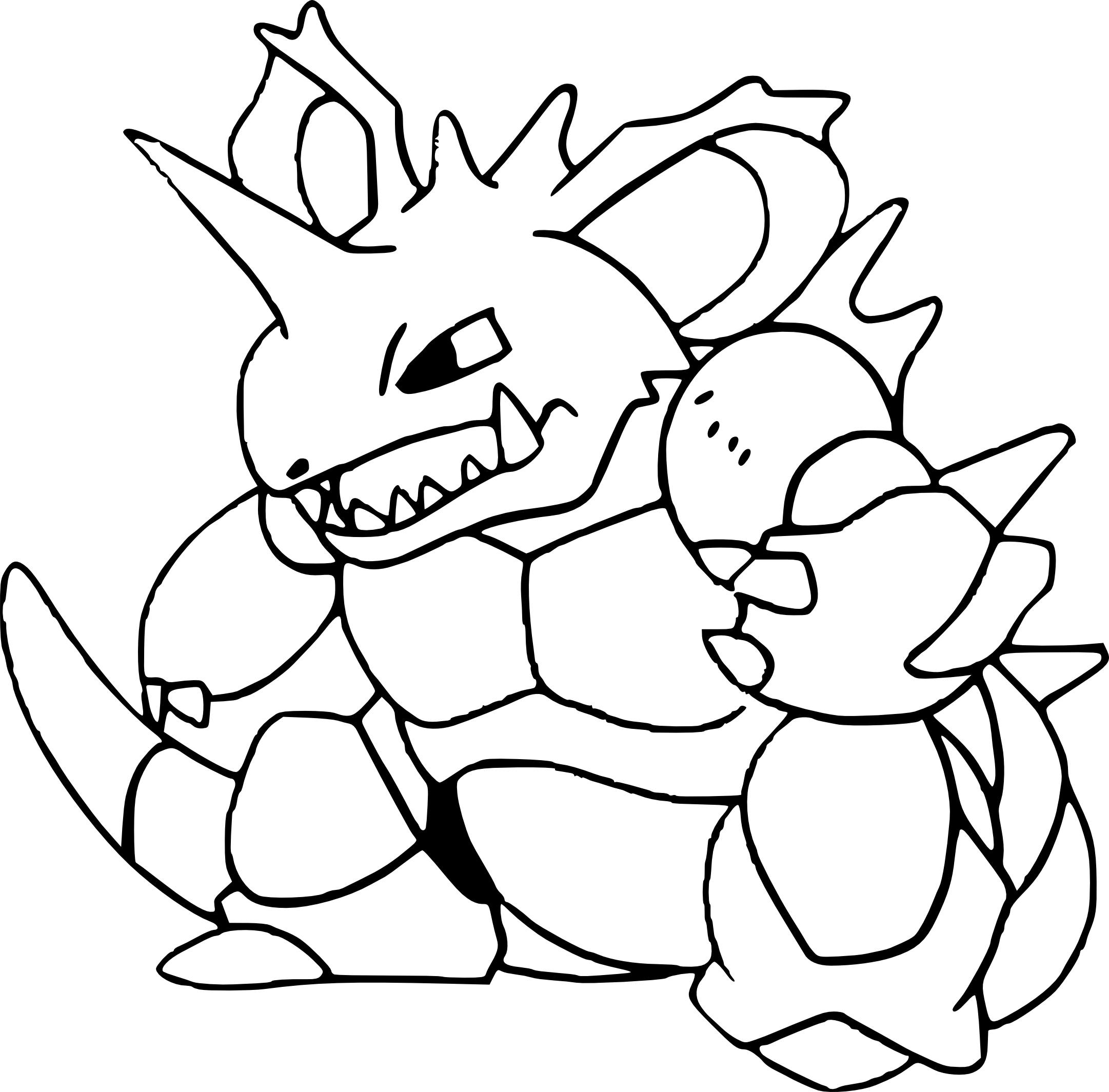 2162x2129 Pokemon Nidoking Coloring Page
