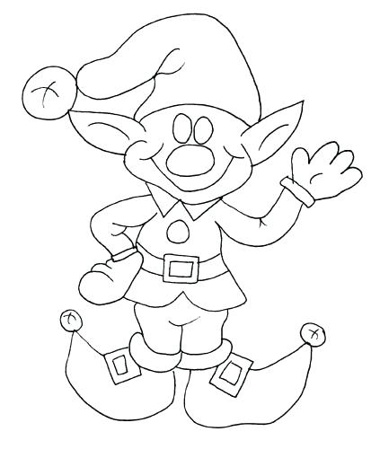 413x500 Elf Coloring Sheet Elf Coloring Pages For Kids Elf Hat Coloring
