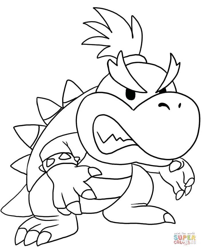 706x879 Bowser Coloring Pages Free Regarding Page Idea