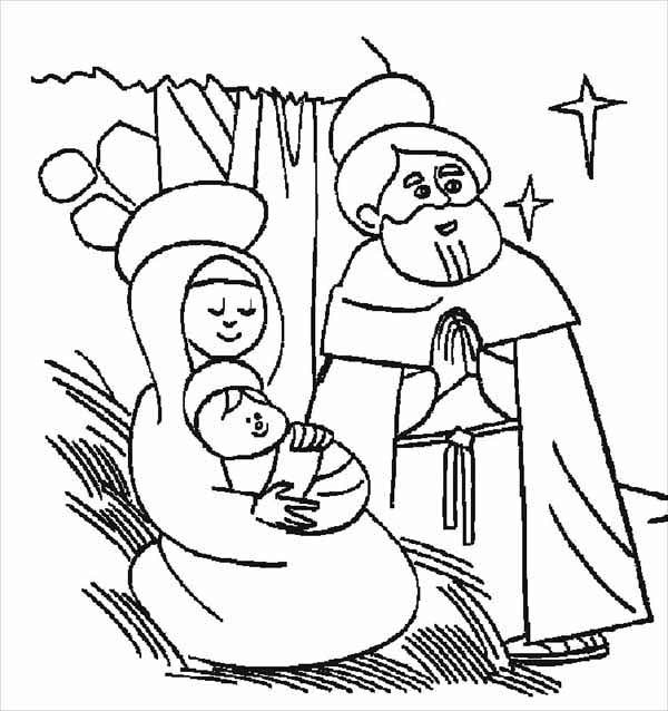 600x638 The Night Jesus Was Born Bible Christmas Story Coloring Pages