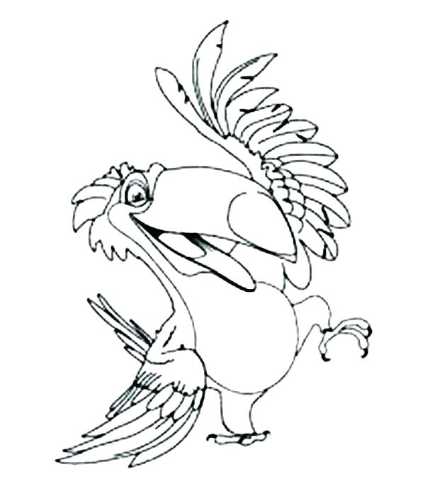 600x686 Toucan Coloring Pages Nightingale To Color In Coloring Page Animal