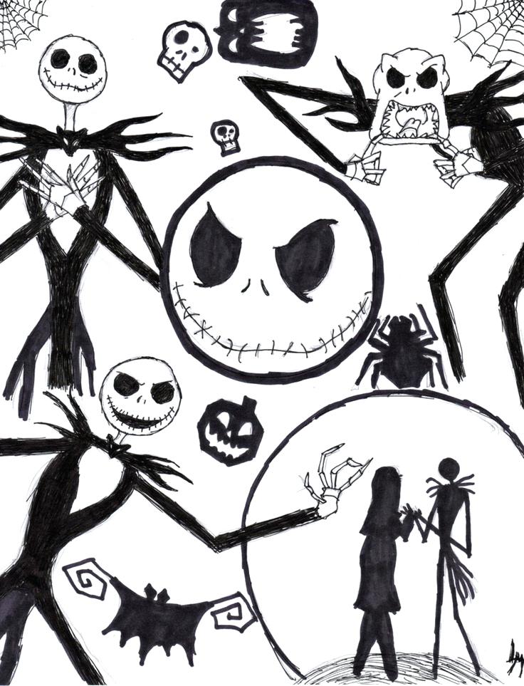 736x963 Cute Nightmare Before Christmas Coloring Pages To Amusing Draw